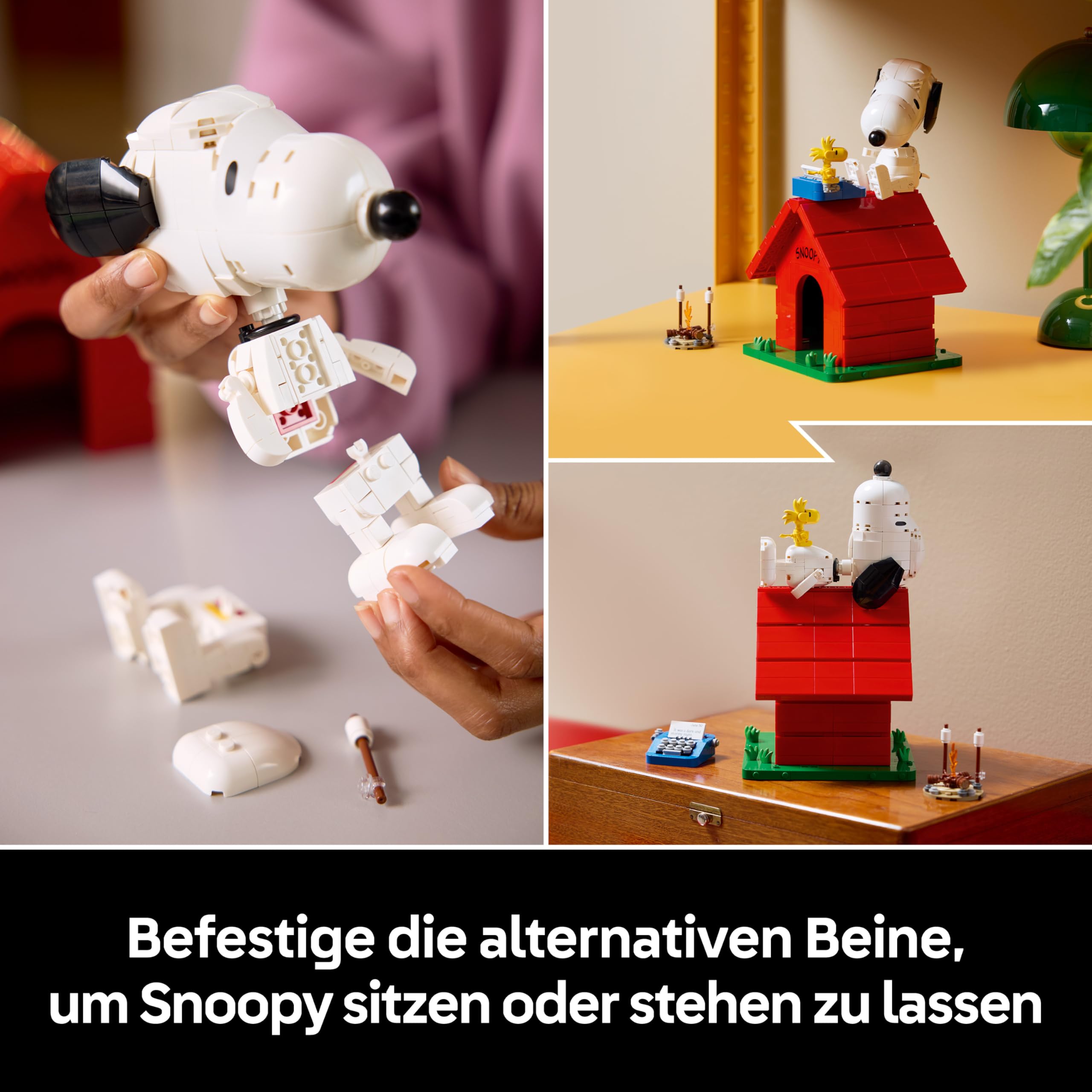LEGO Ideas Peanuts: Snoopys Hundehütte - Modellbau für Erwachsene Snoopy und Woodstock Figuren - DIY Deko für Schreibtisch oder Regal - Geschenkidee für Fans - 21368 4