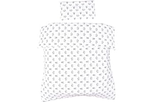 MEJU Panda 100% Cotton Duvet Cover 43" X 59" + Pillowcase 13" X19" Bedding Set with Zipper Closure for Baby Toddler Boys Girls Crib Bed Decoration Gift (Panda)