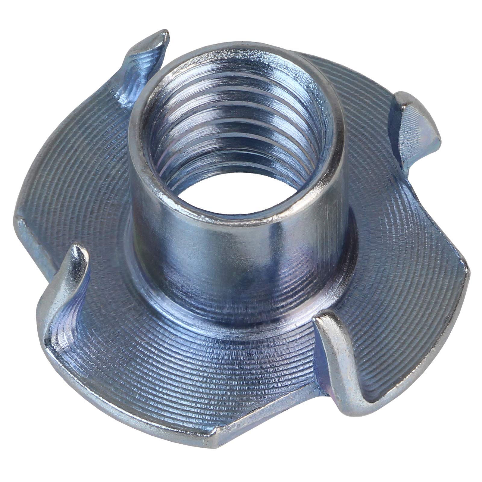 ALPIDEX 100 pcs M10 T Nuts 13 mm Zinc Plated 4 Pronged Tee Nut Threaded Inserts for Wood Furniture Fixing