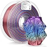 AMOLEN 3D Printer Filament, Silk PLA Filament 1.75mm, Shiny Cosmic Rainbow PLA, Gradient Colors Change Fast Printing PLA for Most FDM 3D Printer, 3D Printing Filament, 1kg