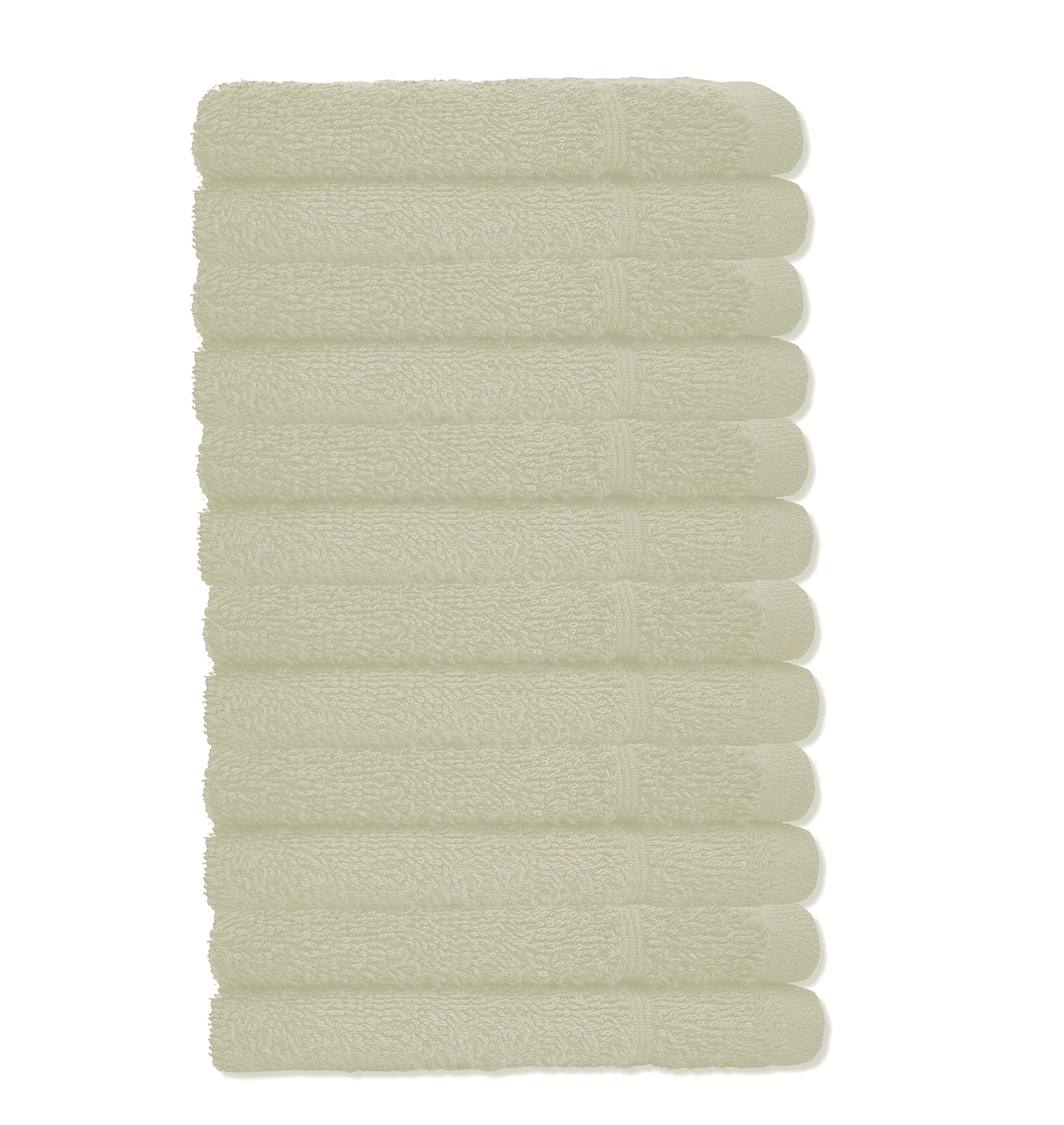 A & B TRADERS Washcloths 100% Prime Egyptian Cotton Pack of 12 Facecloths Flannels Super Soft Quick Dry 30 x 30cm (Cream)