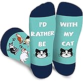 AGRIMONY Funny Cat Dog Socks -I'D Rather Be Novelty Cool Socks for Cat Dog Lovers -Birthday Gifts Christmas Stocking Stuffers