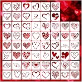 Small Heart Stencils for Painting on Wood Stone Reusable Love Stencils for Adults on Wood Fabric Rock Card Art Paint Wall Furniture Home Decor