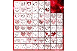 YHSLMH Small Heart Stencils for Painting on Wood Stone Reusable Love Stencils for Adults on Wood Fabric Rock Card Art Paint Wall Furniture Home Decor