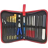 HOPLEX 20PCS Gundam Model Tool Kit Hobby Building Tools for Hobby Repairing | Nippers Tweezers,Needle Files,Polishing Bars,Airplane Model Building Repairing and Fixing,Gundam Basic Model Assembling
