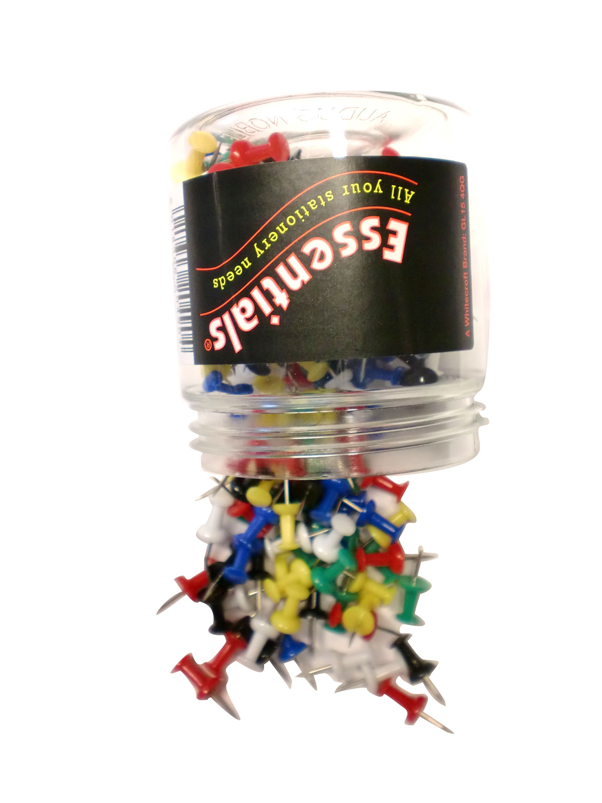 Whitecroft Essentials Value Push Pin - Assorted Colour (Pack of 200)