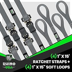 Rhino USA Ratchet Straps Tie Downs (4-Pack) - 1