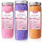 XIWEIOO Bath Salt 3 Pack Kit Himalayan Pink Salt Foot Soak Lavender Orange Rose Scent Tea Tree Oil Epsom Salt for Woman Mom Gifts Dead Sea Salt Moisturizing Skin Softens Bath spa Care Set