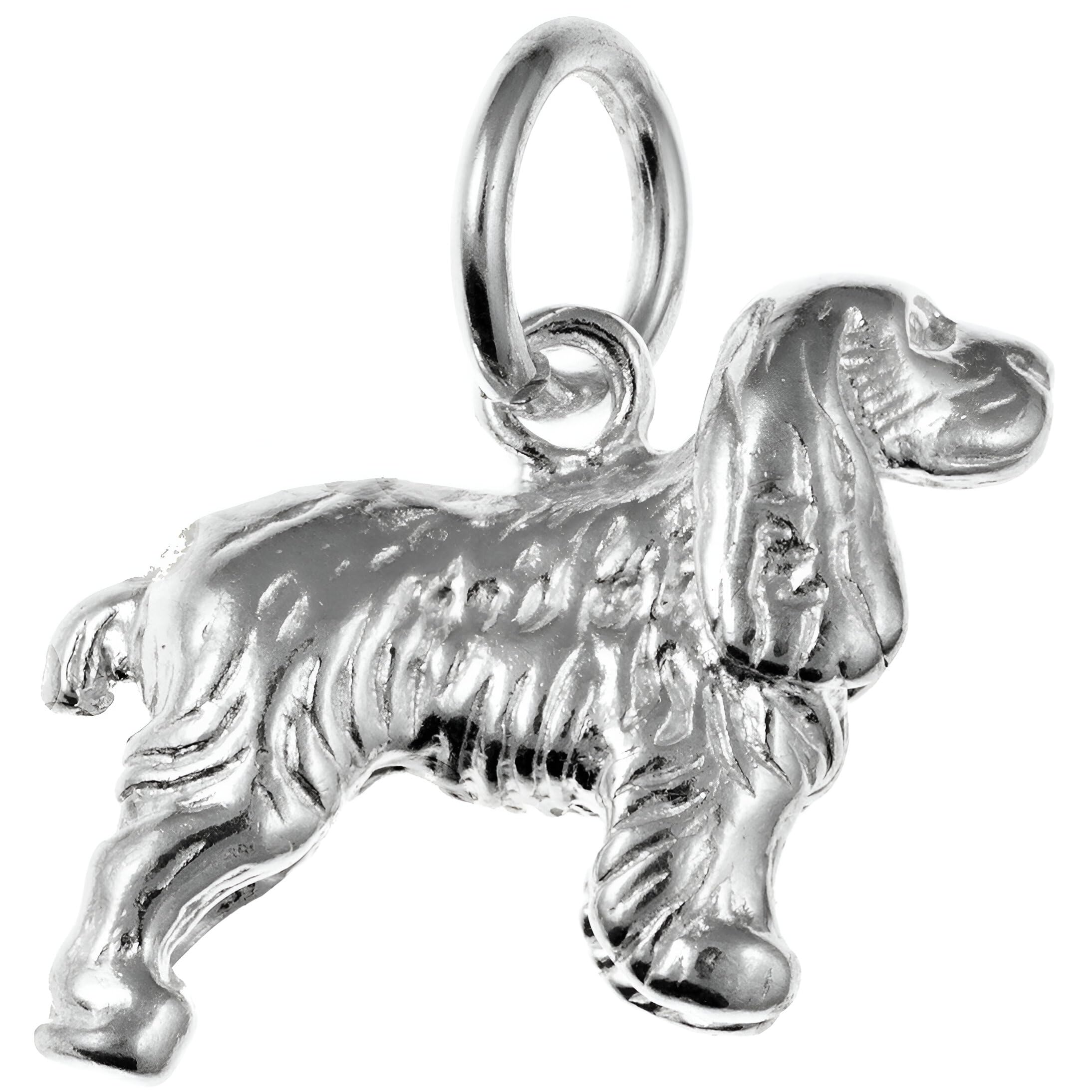 King Charles Cocker Spaniel Dog 925 Sterling Silver Charms for Bracelets Necklaces for Women - Fit European Link Charm Bracelet Necklace - Cute Women's Charms - Slider Dangle Charm