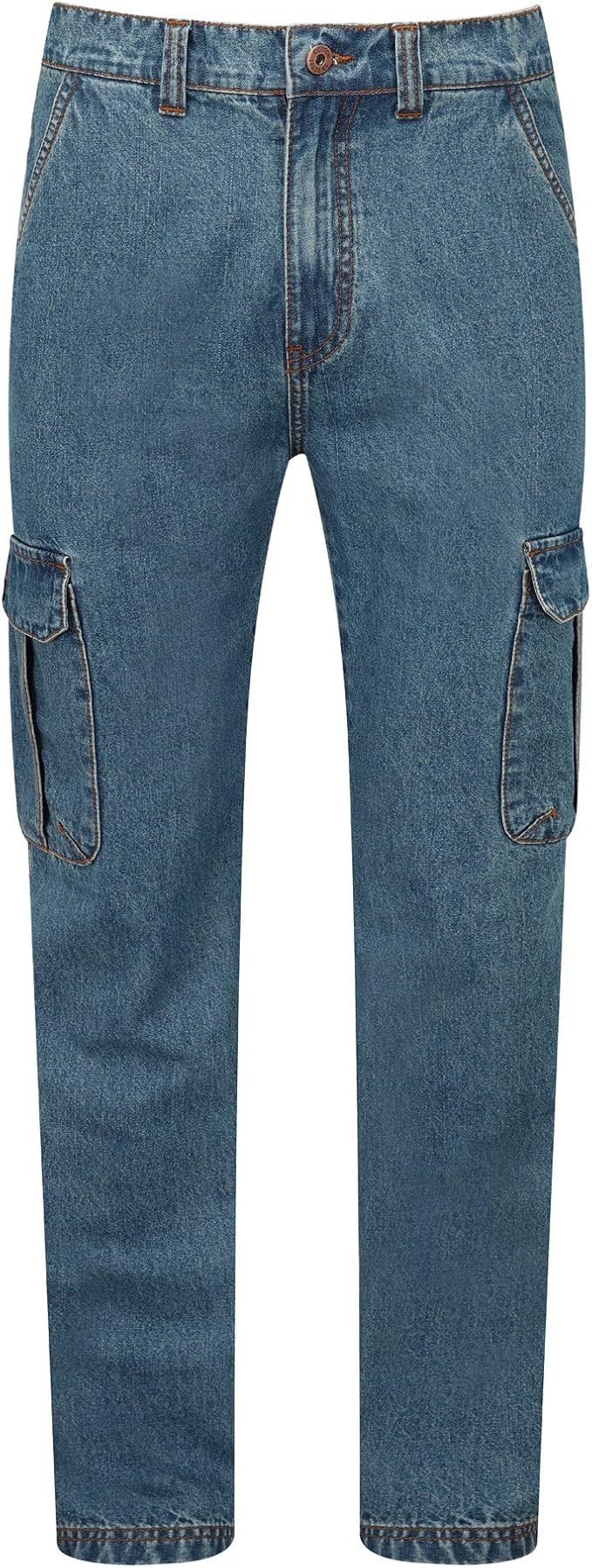 Cotton Traders Mens Side Pockets Casual Lightweight Denim Classic Cargo