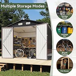 Aoxun 7x5 FT Outdoor Storage Shed Garden Metal Shed
