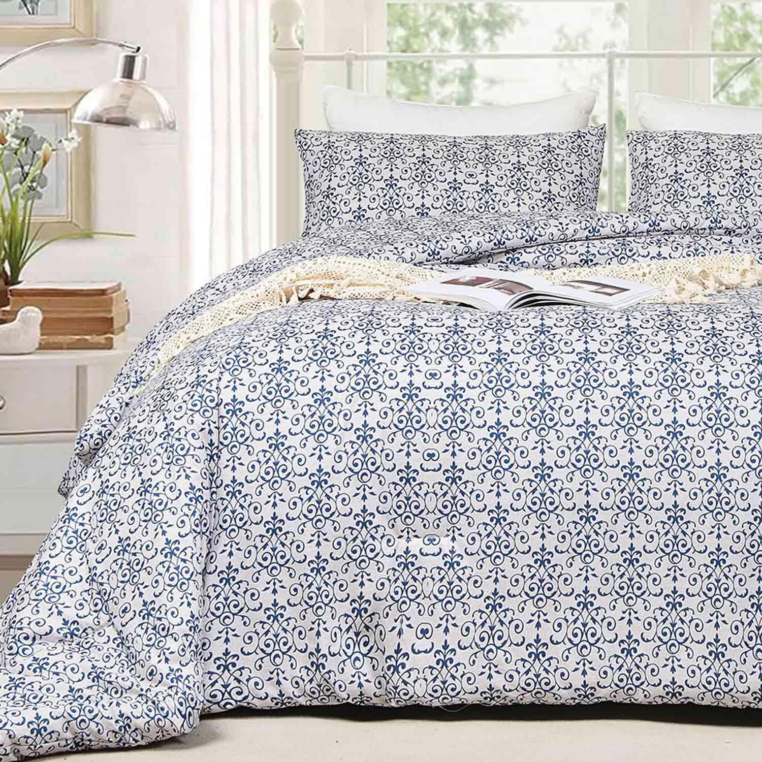 Nanko Beige and Blue Comforter Set Queen Size 3
