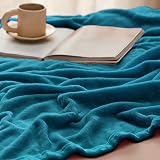 Bedsure Fleece Throw Blanket Teal 130x150 cm Soft Cozy Plush Microfibre view 5