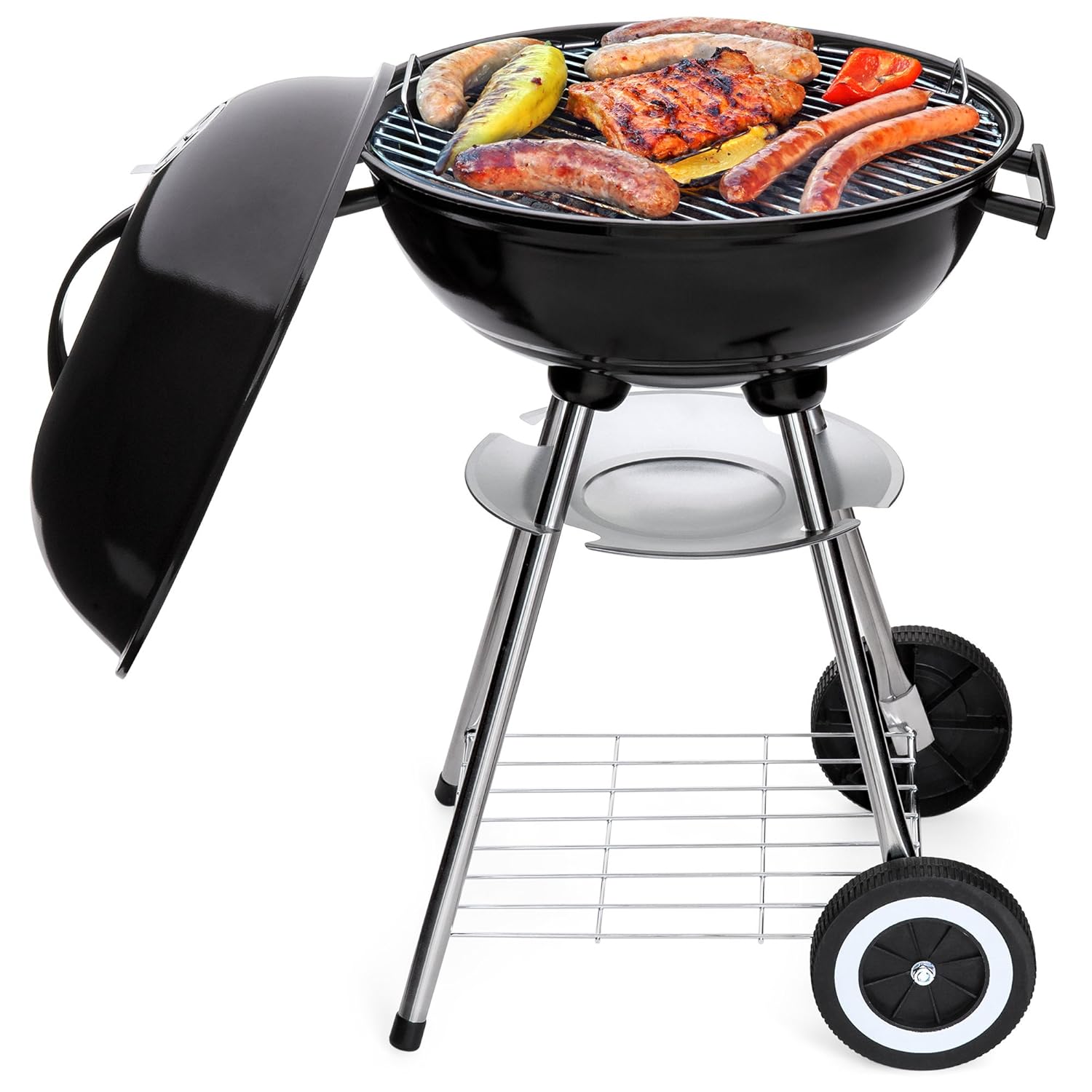 Best Choice Products 18in Portable Steel Charcoal Barbecue BBQ Grill for Patio, Picnic, Tailgate w/Heat Control - Black