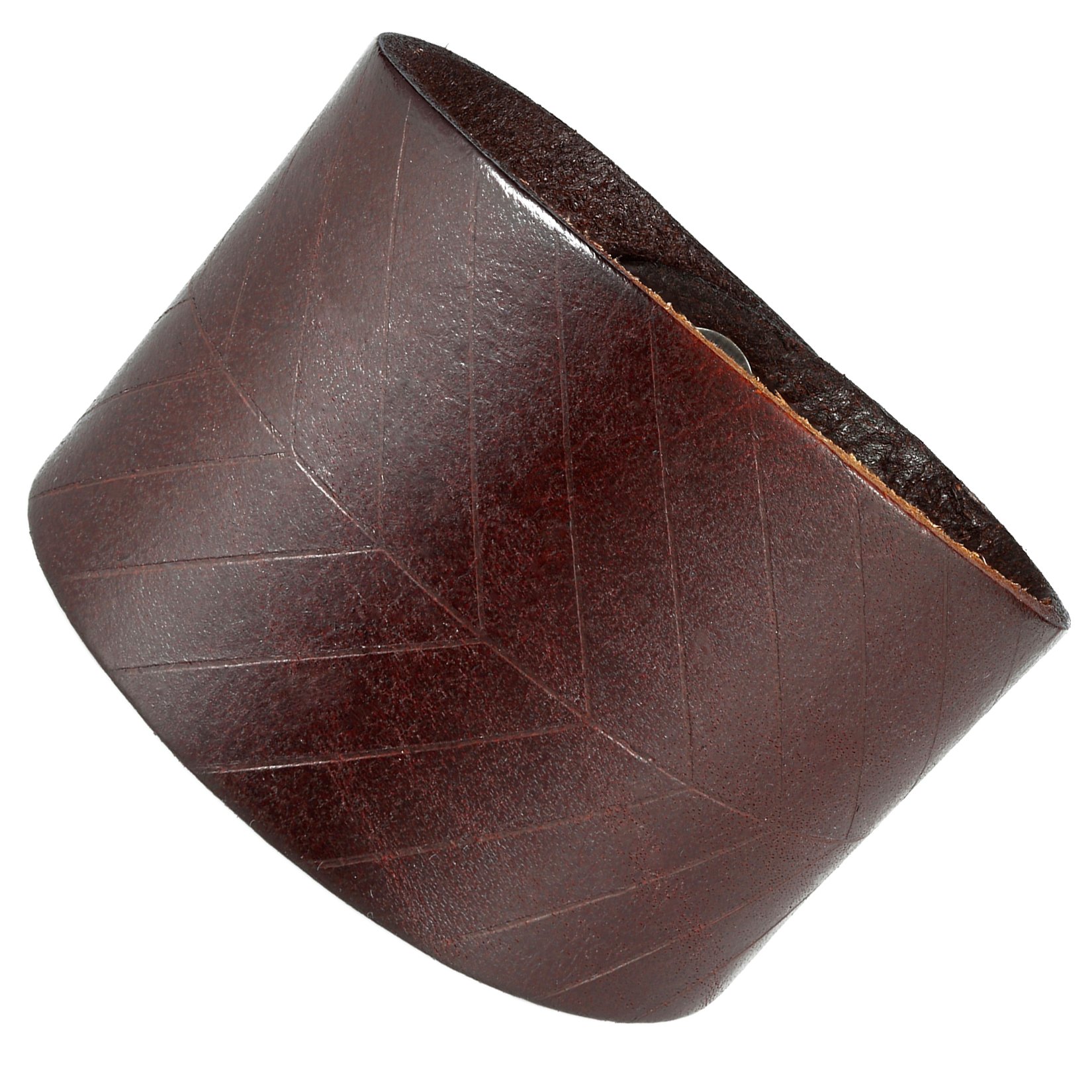 Urban Jewelry Leaf Shape Brown Genuine Leather Cuff Men's Bracelet