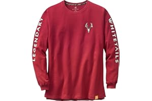 Legendary Whitetails Men's Long Sleeve T-Shirt Graphic Tee Preshrunk 100% Heavyweight Cotton