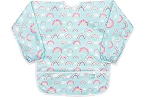 Bumkins Baby Girls Sleeved Kids Long Smock, Waterproof, Art, Crafts, Play, Washable, Stain And Odor Resistant, 3-5 Years – Ra