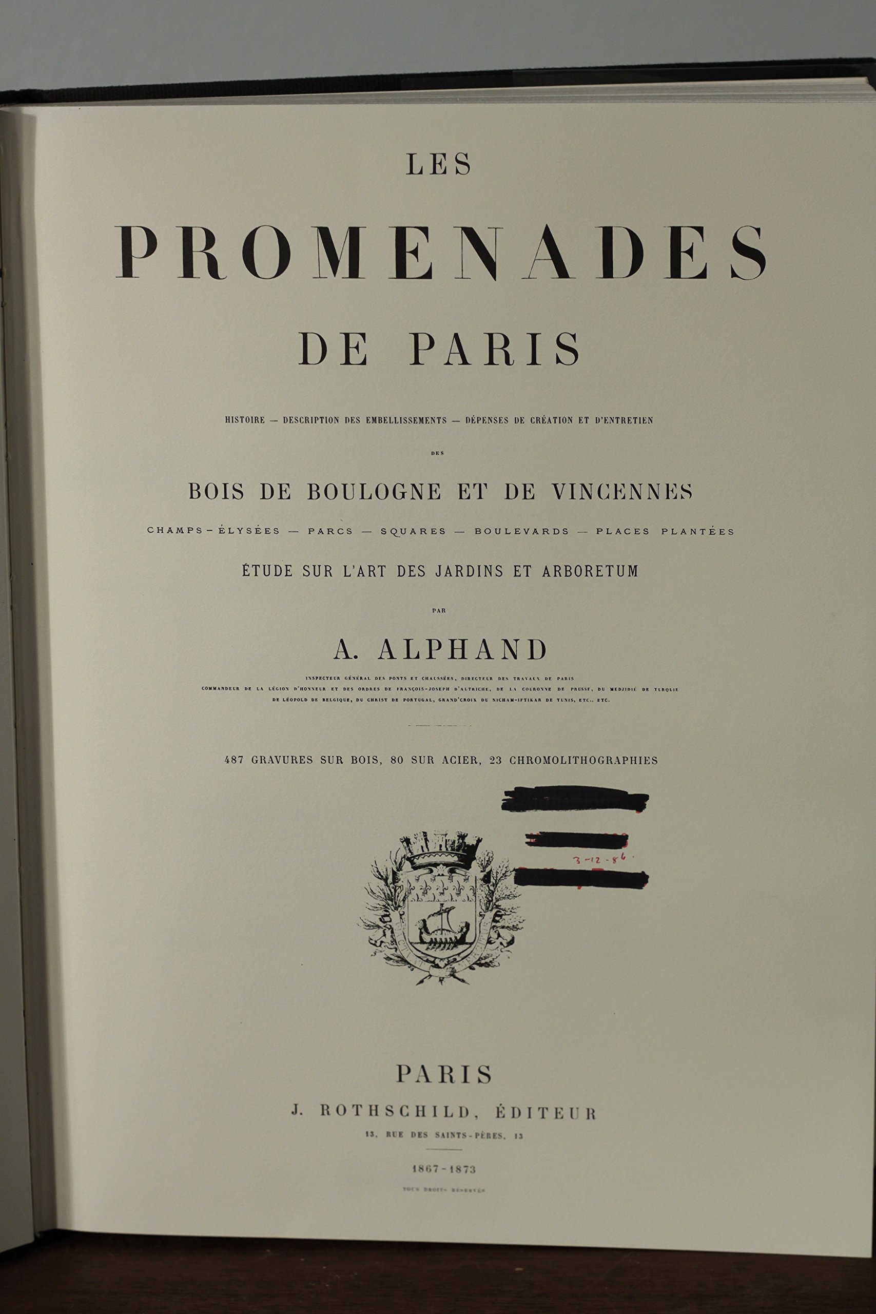 Amazon Les Promenades De Paris Alphand A Nonfiction