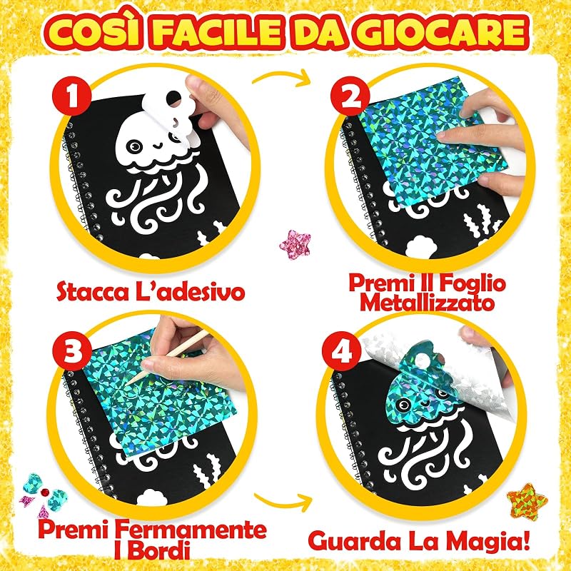 16 Kit Foil Art Attività Libri Gadget Compleanno Bambini — foto 4 di 7