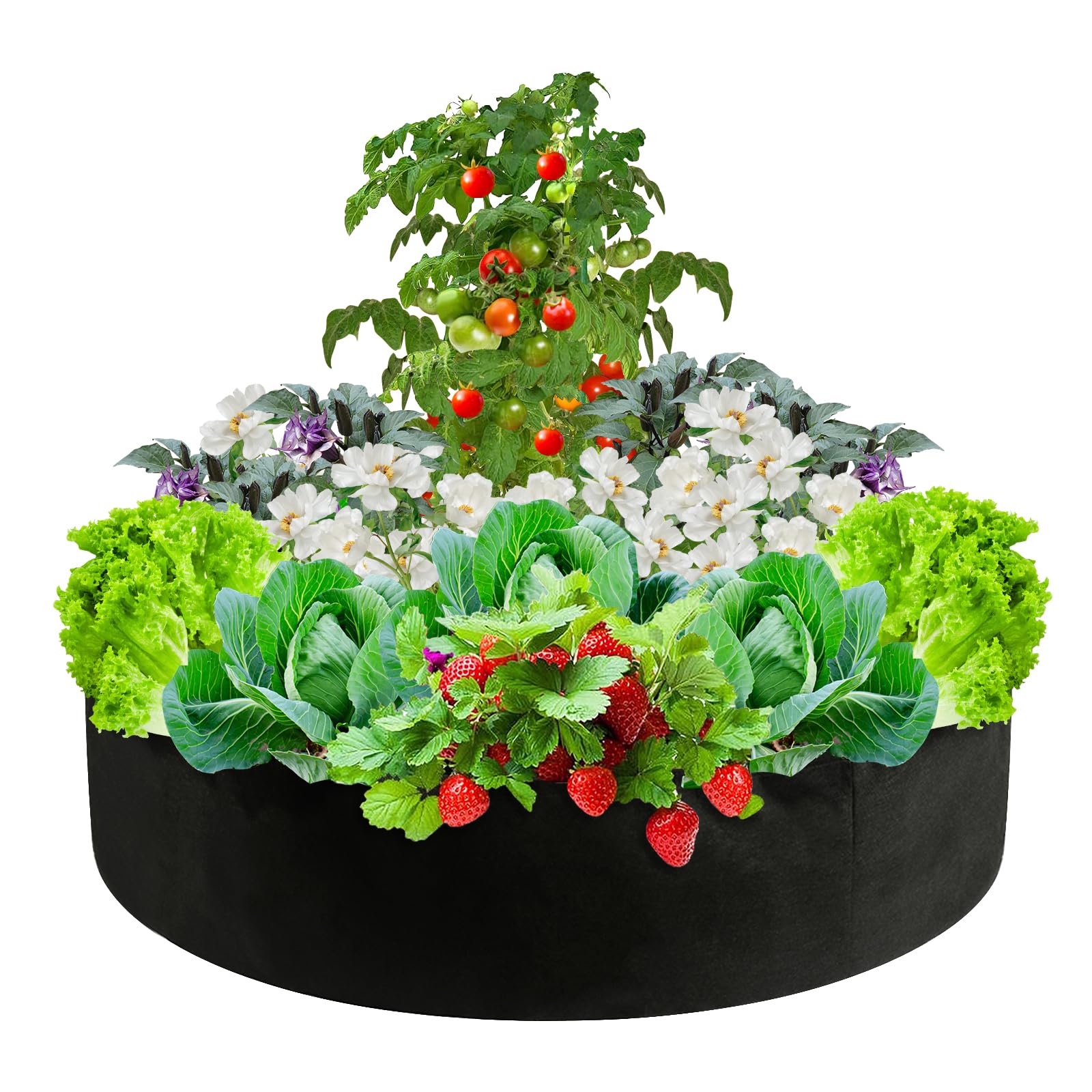 Photo 1 of MeiBoAll 100 Gallon Plant Grow Bags, Heavy Duty Fabric Round Raised Garden Bed Planter Pots, Raised Garden Planting Bed Round Breathable Felt Planting Container for Flower Vegetable Potato