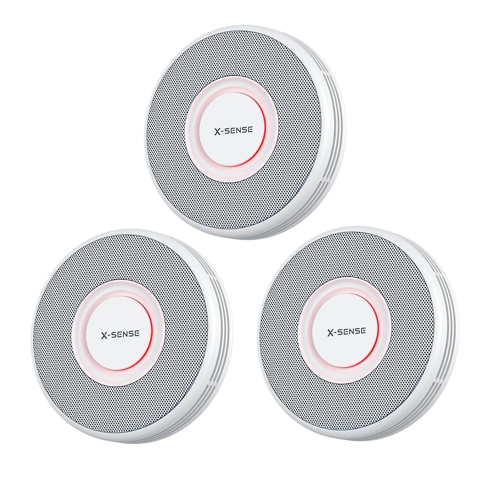 X-Sense Standalone Rauchmelder ohne App, ohne Basisstation, Nicht kompatibel mit SBS50, Deutscher Sprachalarm mit 17 Standortnamen, große Testtaste, kein Blinklicht im Standby, XS0B-SN, 3 Stück
