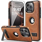 WTCASE Strong Magnetic for iPhone 16 Pro Max Case Leather,[Compatible with MagSafe], Slim Adjustable Kickstand Phone Case for iPhone 16 Pro Max (2024) 6.9" (Brown)