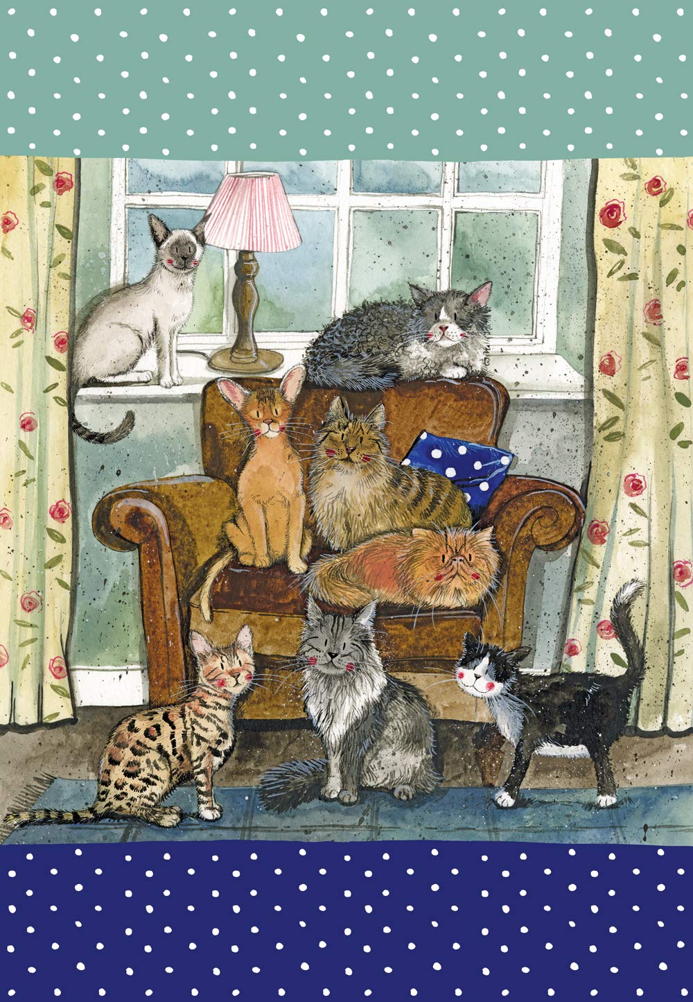 ALEX CLARK Cat House Kitchen Tea Towel