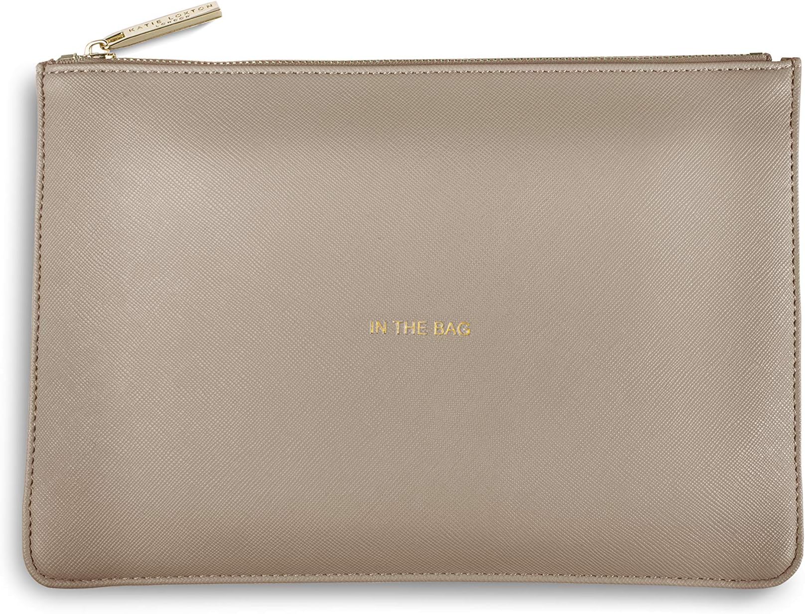 In the Bag Womens Medium Vegan Leather Clutch Perfect Pouch Grey