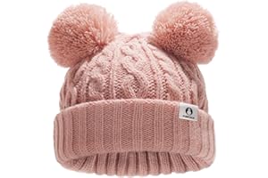 FURTALK Toddler Winter Hat Pom Pom Beanie Knitted Warm Hats for Baby Kids Boys Girls