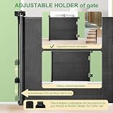 MYPIN Extra Wide Retractable Dog and Baby Gate 140 x 86 cm Black view 5