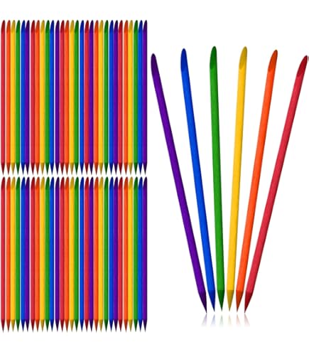 12cm Heavy Duty Bamboo Stylus Sticks Colored Craft Sticks For Scratching Drawing Christmas Thanksgiving Scratch Art Activity Craft Projects, 20PCS - View #6