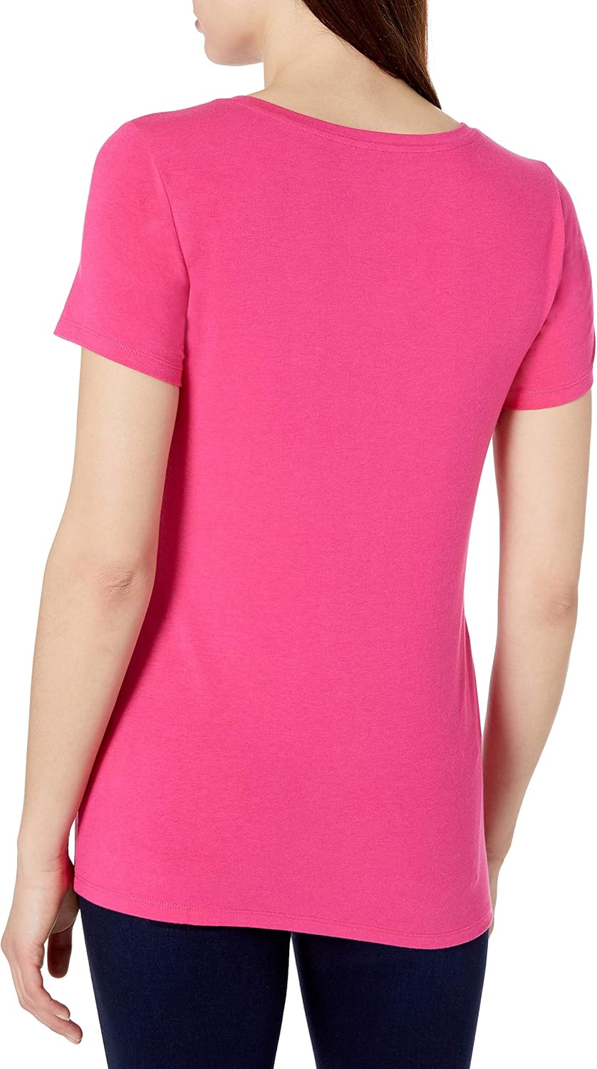 Essentials Women's 2-Pack Classic-Fit Short-Sleeve V-Neck T-Shirt: Clothing