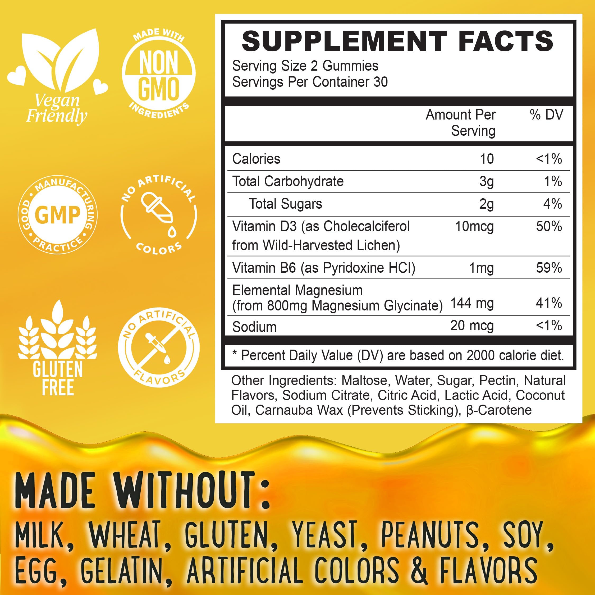 Center-Filled Magnesium Glycinate Gummies 400MG - High Absorption for Kids, Teens & Adults - Supplement for Sleep, Calm & Muscle Relaxation with B6 & D3 - Gluten Free & Vegan Friendly - 120 Count