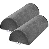 2 Pack Large Half Moon Bolster Pillow for Legs, Knees, Lower Back and Head (2 Pack) Lumbar Support Pillow for Bed, Sleeping |
