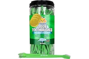 Bodhi Dog Dual-Headed Toothbrush for Dogs & Cats - Soft Bristles for Gentle Pet Dental Care - Puppy & Adult Teeth Cleaning - Easy-to-Use Design for Healthy Gums & Fresh Breath (50 Count)