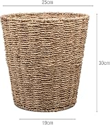 Woodluv Round Seagrass Waste Paper Bin E01-120 Stylish Eco Basket view 8