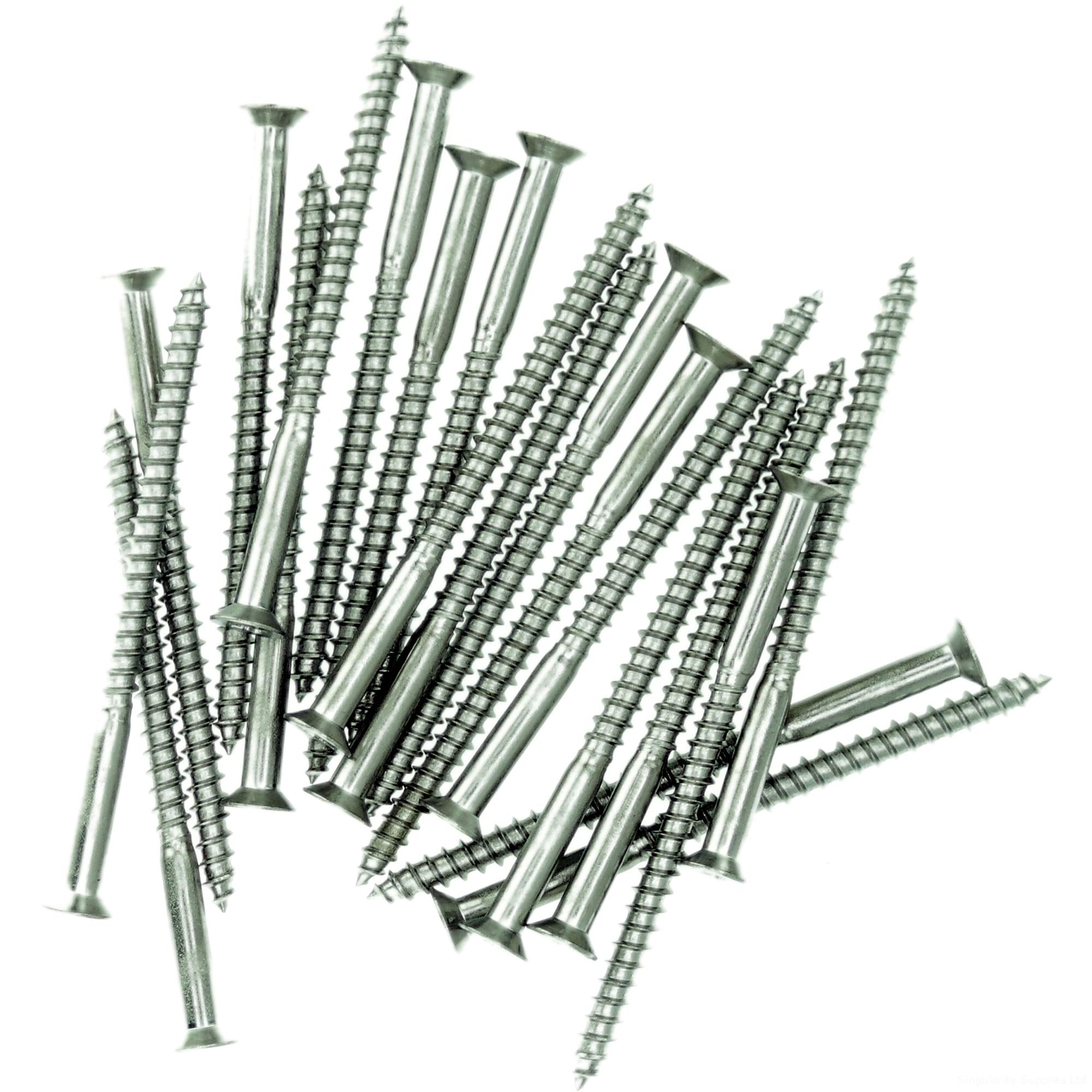 No.8 x 1.58 (4.0mm x 40mm) Pozi Countersunk Wood Screw - Stainless Steel (A2) (Pack of 20)