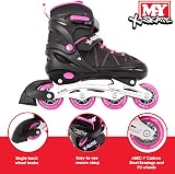 M.Y X-Skate Adjustable Pink Inline Skates for Kids Large EU 30-42 view 2