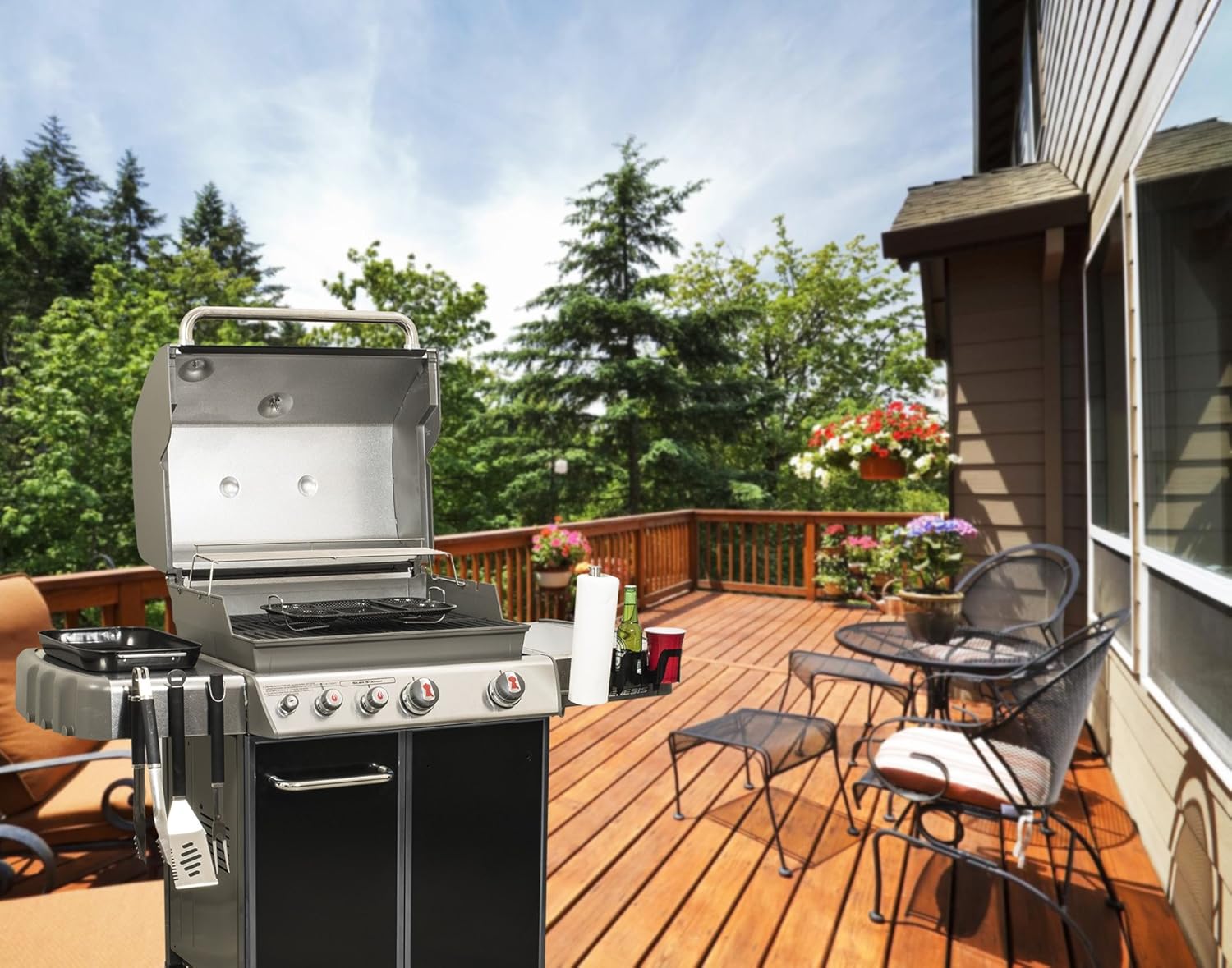 4 Piece Grill Tools Set For BBQ, Tailgate MagnaGrill by