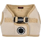 Puppia Amatus Dog Vest Harness B (Step-in) Fashionable Houndstooth Pattern Spring Summer Harness for Small and Medium Dogs, Beige, Small