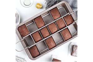 Pan with Dividers with Cutter Rectangular Cake, Non-Stick Stainless Steel Baking Pan, Mold with Divider Grid for Cakes, Bread