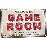 SNOWANG Decor 12'' x 8'' Game Room Vintage Tin Signs For Home Wall, Cafes, Bar, Man Cave, Office, Garden