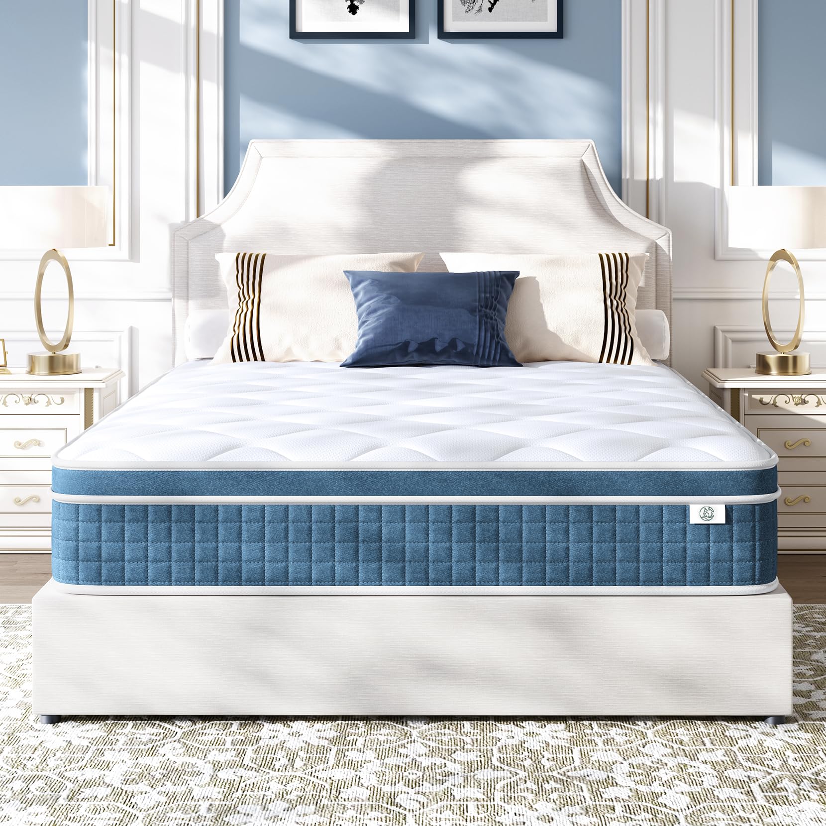 koorlian Queen Mattress 10 Inch, Hybrid Queen Bed Mattress with Individual Pocket Springs and Pressure-Relieving Memory Foam, Breathable, Medium Firm Mattress in a Box Queen Size 80