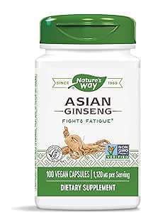 Nature's Way Premium Herbal Asian Ginseng 1120 mg per serving Capsules, 100 Count
