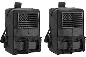 FRTKK 2 Pack Molle Pouches - Tactical Compact Water-Resistant EDC Pouch Bag Small Utility Pouch