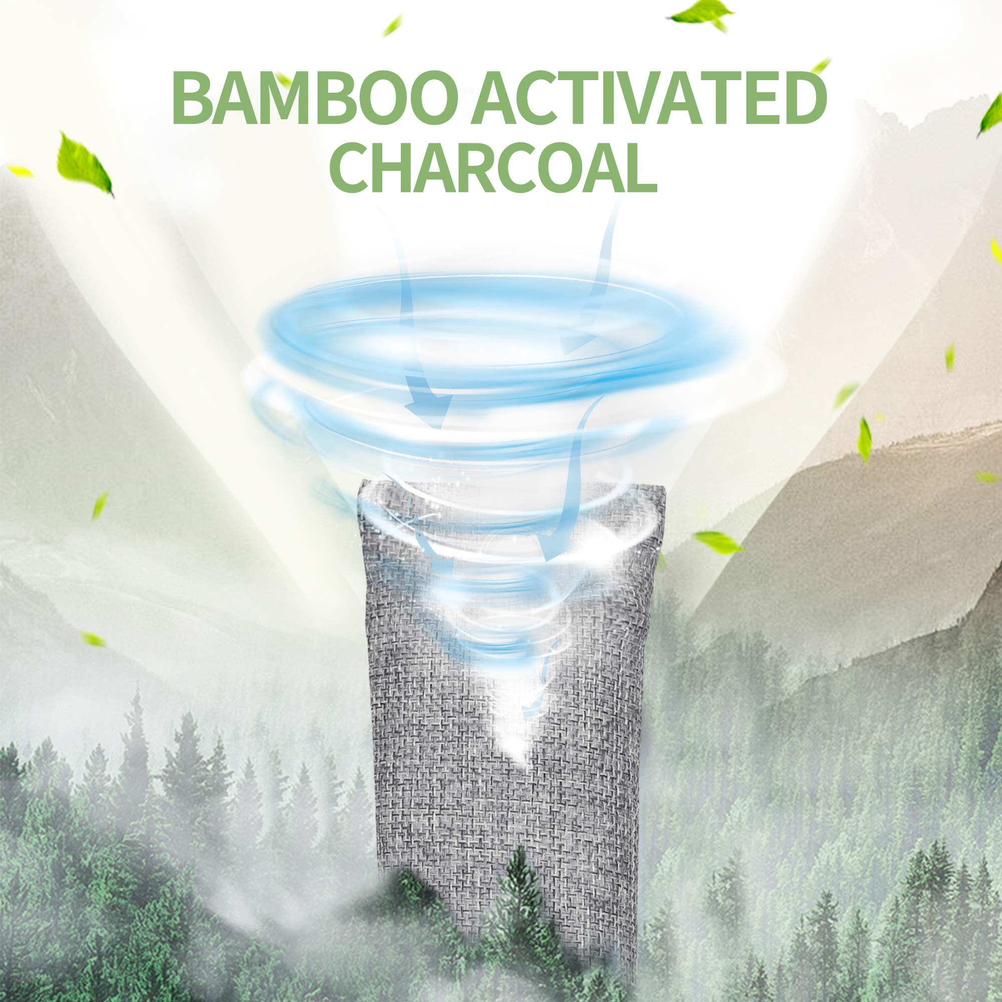 16 Pack Bamboo Charcoal Air Purifying Bag, Activated Charcoal Bags Odor Absorber, Moisture Absorber, Natural Car Air Freshener, Shoe Deodorizer, Odor Eliminators For Home, Pet, Closet (16x50g)