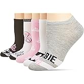 Barbie Womens Classic 5 Pack No Show Ankle Socks