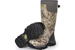 D DRYCODE DRYCODE Hunting Boots for Men, Waterproof Rubber Boots with 5mm Neoprene and Steel Shank, Mens Rain Boots for Outdoor Hunting, Fishing