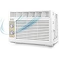 BLACK+DECKER Window Air Conditioner 5000 BTU, Cools Up to 150 Square Feet, AC Unit with Mechanical Controls, Manual Fan Only and Cool Settings, BD05MWT6, White