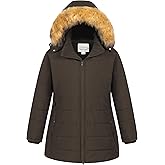 Chrisuno Women's Plus Size Winter Puffer Jacket Warm Long Winter Coats Quilted Waterproof Fleece Lined Detachable Fur Hood